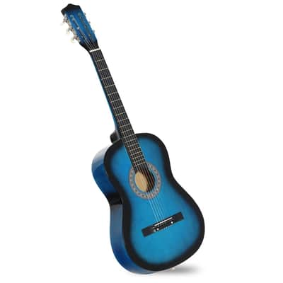 38" Full Size Acoustic Guitar Kids Guitar Adult GIGBAG STRAP TUNER Beginner Blue image 2
