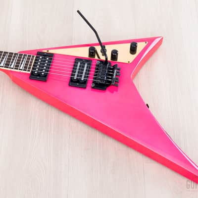 1991 Fernandes JS Limited Edition Randy Rhoads V Hot Pink Metalflake w/ Floyd Rose, Japan image 10