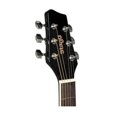 STAGG 4/4 Black Auditorium Acoustic Guitar With Basswood Top image 10