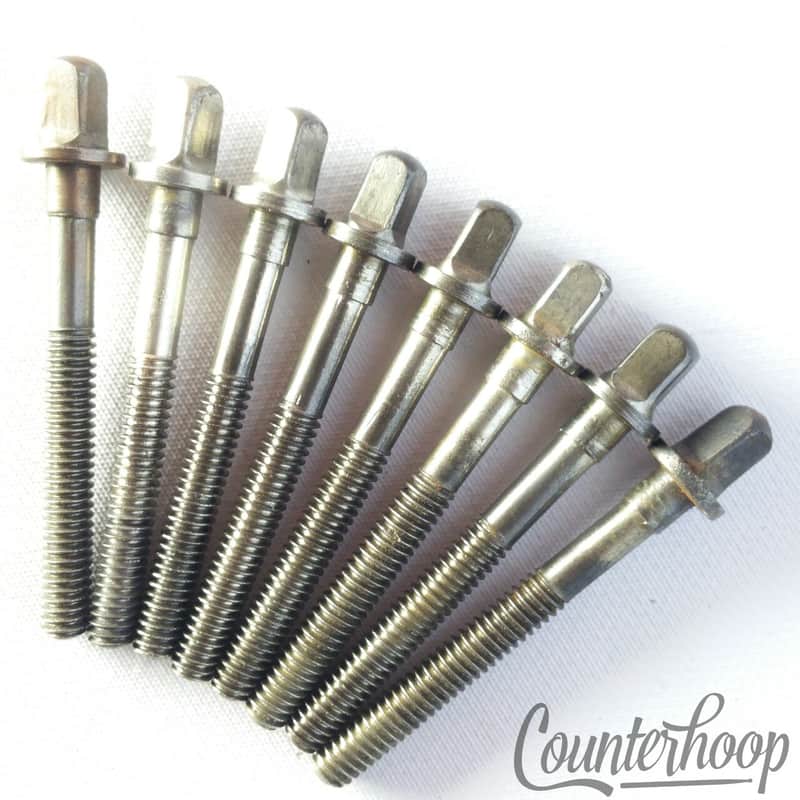 Leedy&Ludwig 8x 1 7/8"Tensioner T-Rods Snare/Tom Drum Nickel Plating Vintage 50s image 1