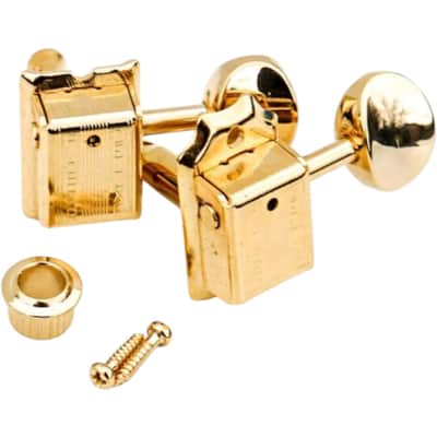Faber FKT6L-GG Faber Kluson style tuners, 6 in line, separate bushing, gold glossy image 1