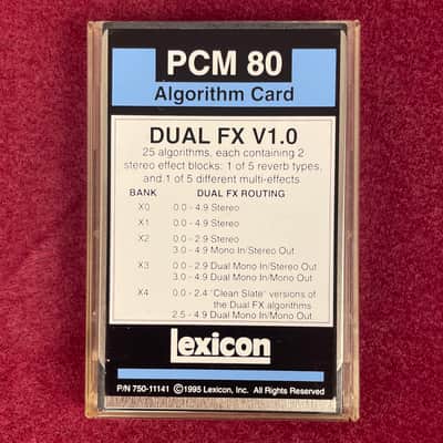 Lexicon PCM 80 Dual FX V1.0 Algorithm Card image 2