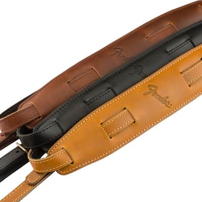 Genuine Fender Vintage Leather Saddle Guitar Strap, Black 099-0689-006 image 4