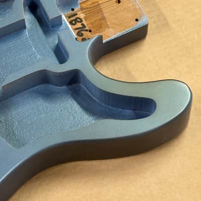 1876g Kohlin Guitars T-Type Roasted Pine replacement body Aged Nitro Lake Placid Blue Made in Sweden fits Fender Telecaster necks image 5