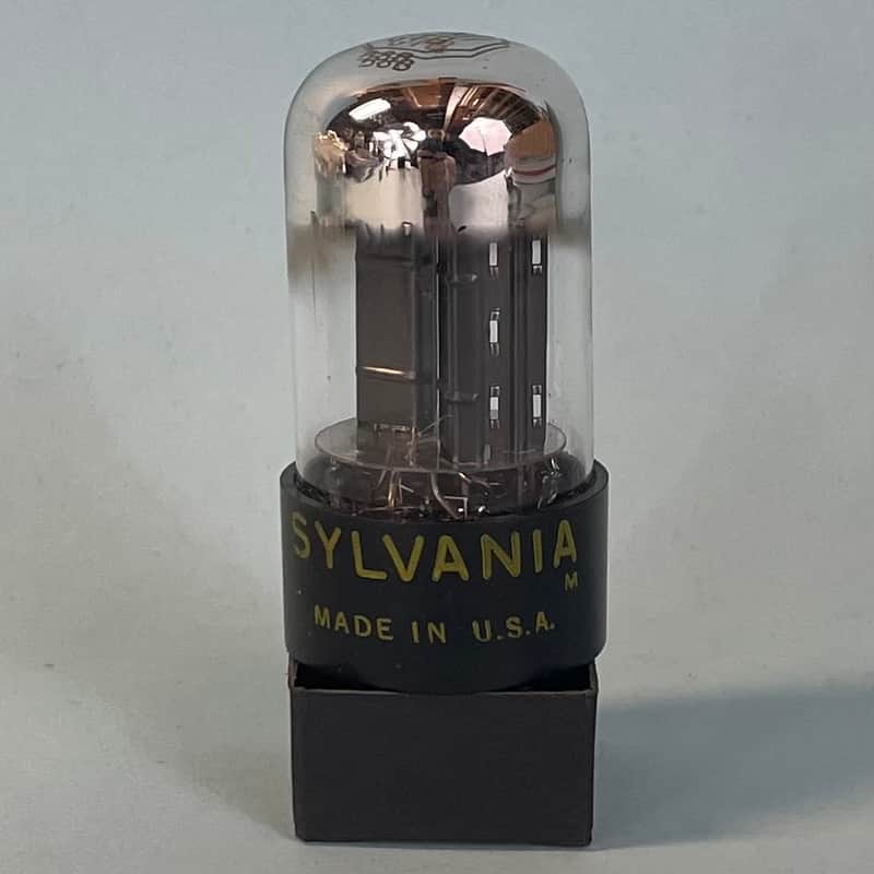 1950s Sylvania 6SN7GTB Vintage Black Plate Chrome Top Preamp Tube! T263 image 1