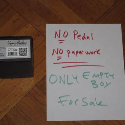 lightly handled - some imperfections MXR EMPTY BOX ONLY for M75 Super Badass Distortion (NO pedal / NO paperwork) specifically from 2015 (2010s - 2020s) - BOX: Black Cardboard / LABEL: Light Gray & Black/ GRAPHIC: Silver image 1