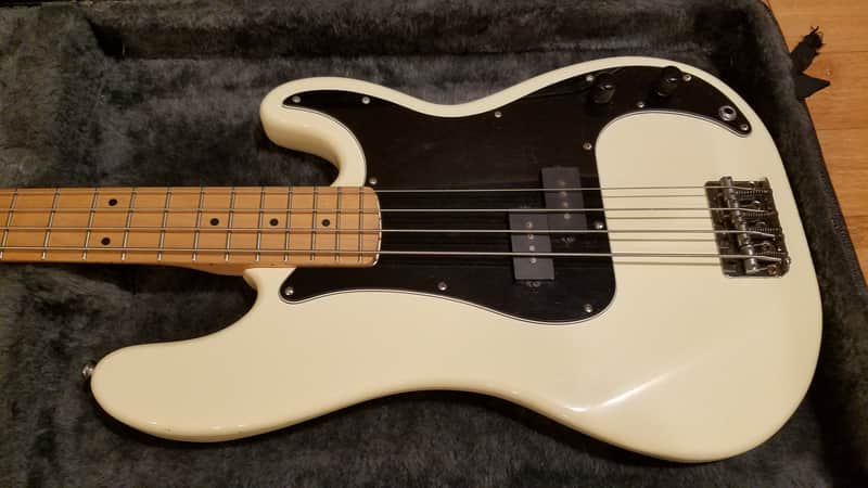 Cort Precision P Bass 1990's Vintage White Maple Neck Schaller Machines Inc Hardshell Case image 1