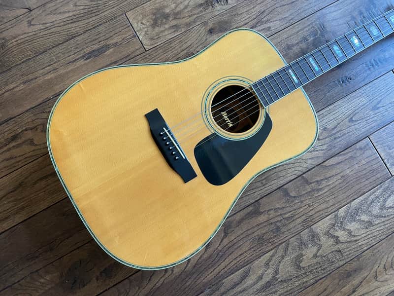 Vintage 1980s Morris TF-801 Acoustic Dreadnaught Guitar D45 MIJ