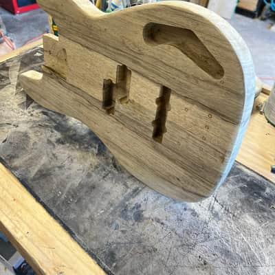 Madlad Instruments Exotic Black Limba PJ-Route Precision Bass PBass Body (sourced and made with pride in north Texas) - Unfinished image 3