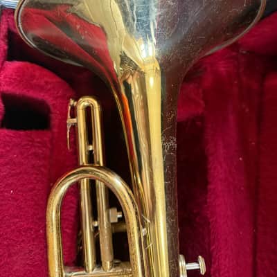 Olds and Sons brand Mellophone, with case and mouthpiece, Made in USA image 2