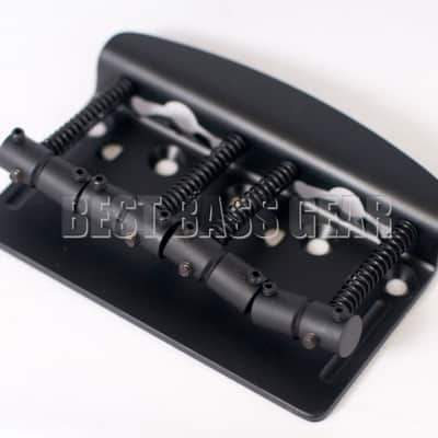 Hipshot Vintage 4-String .750 Bass Bridge Black 19mm Spacing - Non String-Through image 1