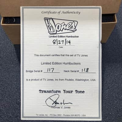 TV Jones 20th Anniversary Limited Edition Humbucker Set 2013 image 2