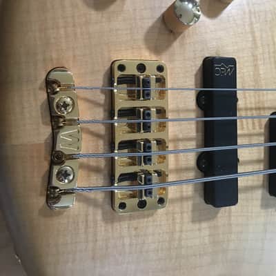 Warwick Streamer LX 4 Left Handed 1998 Flamed Maple Oil Finish image 2