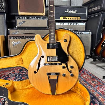 Yamaha SA60 Natural Semi-Hollow 335 Style Vintage 1974 w/Case image 2