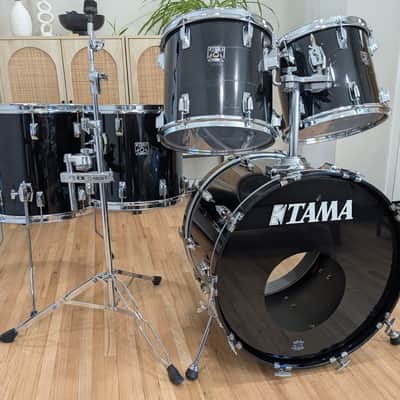 Tama Superstar 5 Piece Drum Set 1980s - Black image 1