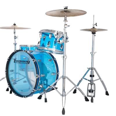 Ludwig Vistalite Pro Beat 3pc Shell Pack w/ 24" Kick - Blue - Used image 2