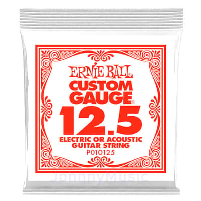 .0125 Custom Gauge Plain Steel String For Electric Or Acoustic Guitar Strings Specially Tempered High Carbon Tin Plated - The Slinky Standard! image 1