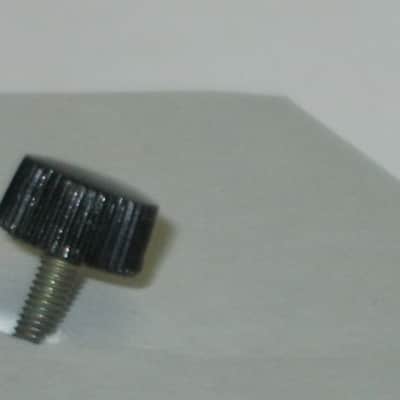 ONE used genuine Boss thumb screw (black hard plastic head) 1990s -2010s - HEAD: Black hard plastic- Top Side has light surface cloudiness, outer sides are ribbed - have some tiny nicks /  threaded shaft is silver color metal (but has discoloration) image 14