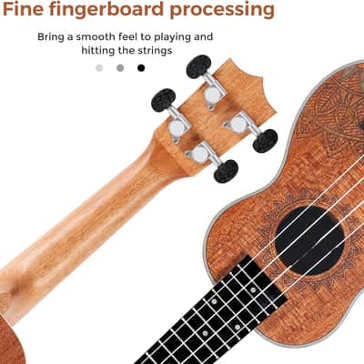 Soprano Ukelele Sapele Beginner 21 inch Ukulele Big Package Kit. Ukulele Ukalalee Suitable for adults Beginners. (21-Sapele) image 3