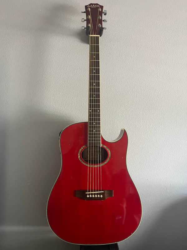 Carlo Robelli BW-F414THCE Thin-Body Acoustic Electric Guitar - Red Gloss image 1