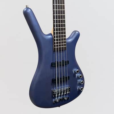 Warwick RockBass Corvette Basic 5 String Electric Bass Guitar - Ocean Blue Trans Satin image 2