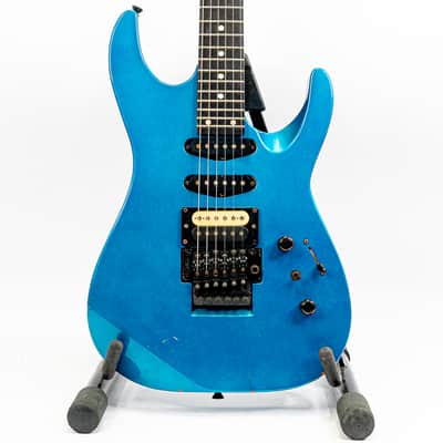 1990s Kramer ProAxe Deluxe MIJ Candy Blue Electric Guitar with Gigbag