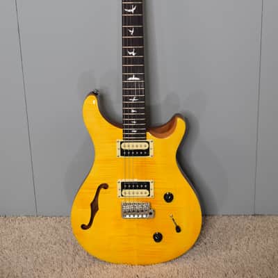 PRS SE Custom 22 Semi-Hollow - Santana Yellow - w/ gig bag image 2