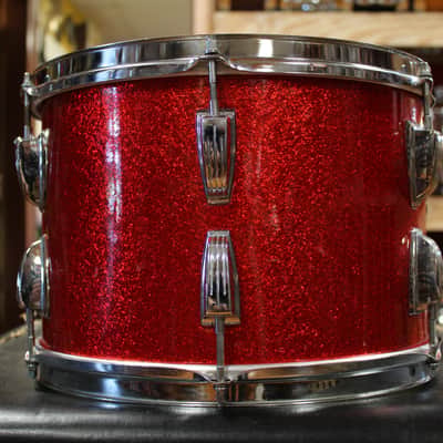 1960s Ludwig Super Classic Outfit in Red Sparkling Pearl 14x22 9x13 16x16 image 17