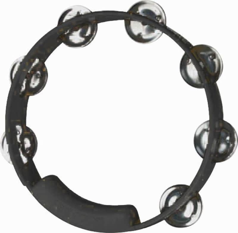 Tambourine, 8 inch Single Row Black RhythmTech image 1