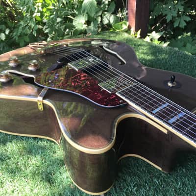 Condor hollowbody guitar made in japan 70's /80's Moss Green with Gold Hardware image 16