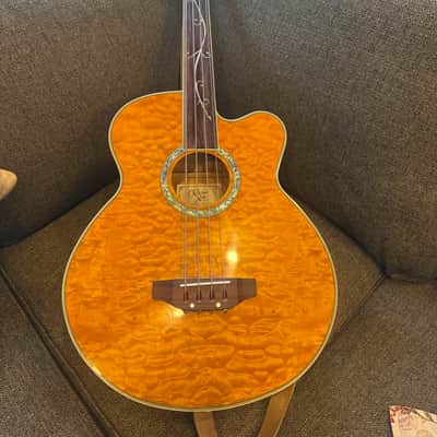 Michael Kelly Dragonfly Fretless Acoustic Bass 4 String with Fishman Electronics Blond Quilted image 1