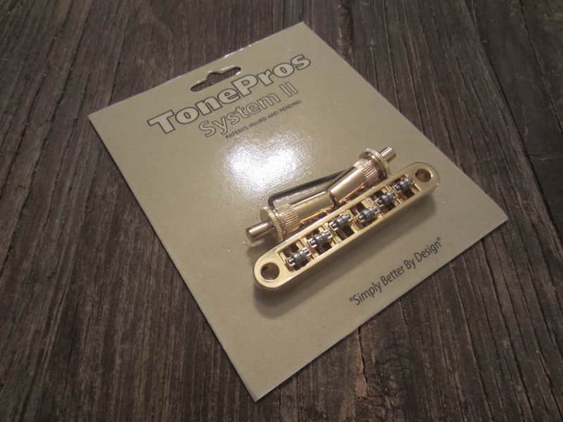 TonePros TPFR-G Metric Locking Tune-O-Matic Bridge with Roller Saddles image 1