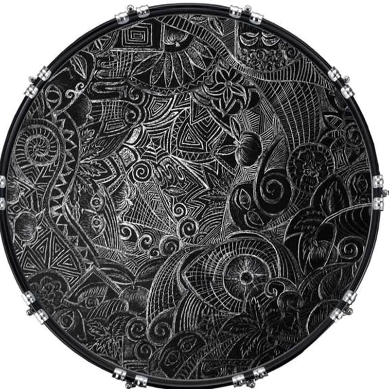 Custom Graphical 22" Kick Bass Drum Head Skin -Embossed Purple image 1