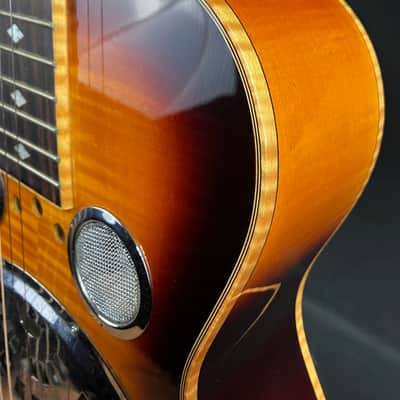 Tyler Mountain Square Neck Resonator Guitar Flamed Vintage Sunburst Finish image 10