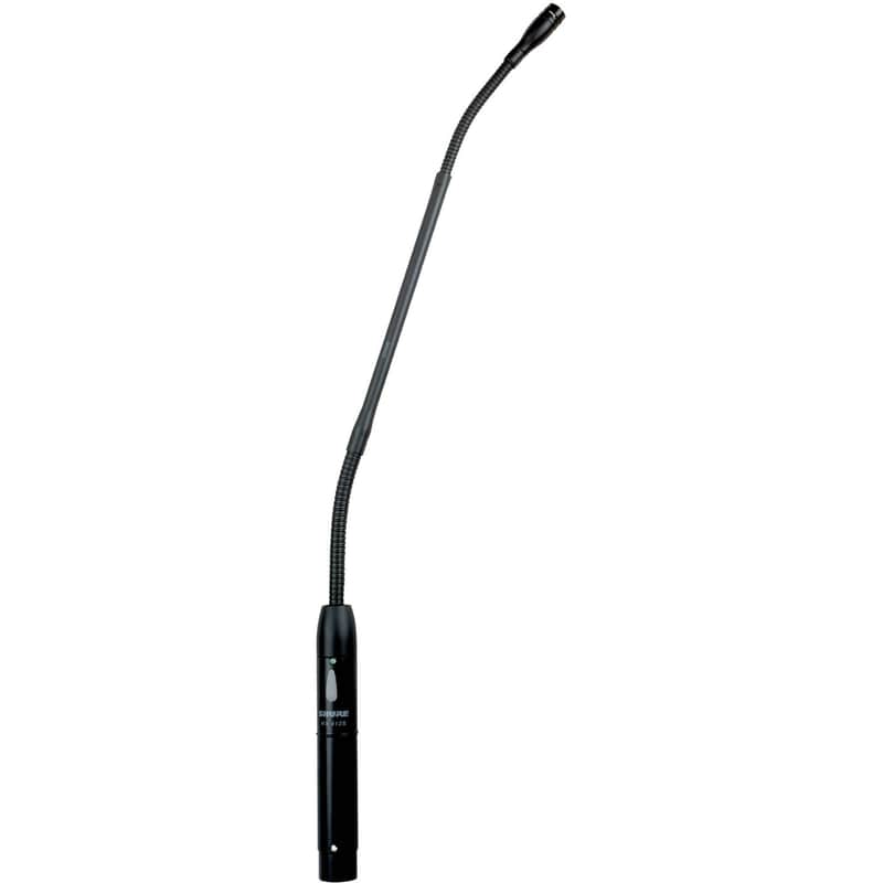 Shure MX418D/C Cardioid Condenser Microphone, 18" Gooseneck, Includes Desktop Base with 10' Cable, Logic Functions, Programmable Switch, LED Indicator, Snap-Fit Foam Windscreen image 1