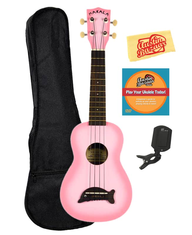 Kala MK-SD-PKBURST Makala Dolphin Soprano Ukulele - Pink Burst w/ Gig Bag image 1
