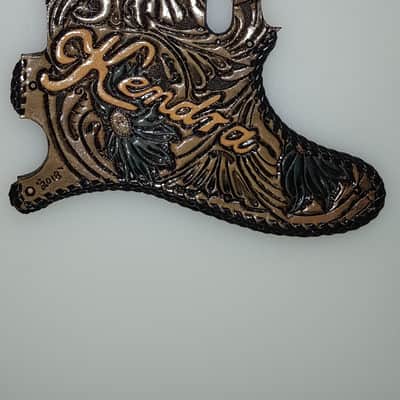 Fender Telecaster Leather Pickguard hand tooled Sheridan style "Outlaw series " 2019 classic image 8