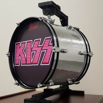 KISS Mirrorball Double Sided Rotating Bass Drum w/ Multi-Color Internal Lighting + Remote Control image 1