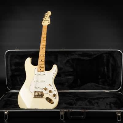 1980 Fender The STRAT with Maple Fretboard - Olympic White | USA Fullerton Vintage Stratocaster Dan Smith Era 22-Karat Gold Hardware Matching Headstock | OHSC image 1