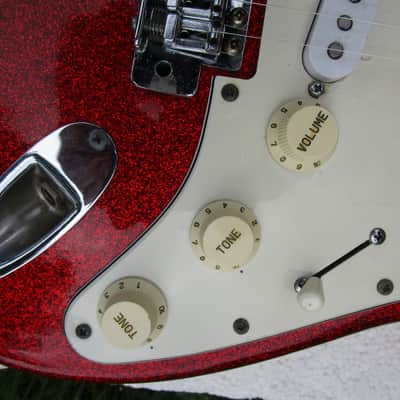 John Bennet Stratocaster Guitar, Mid- 70's, Japan, Red Sparkle Finish, Gig Bag image 7