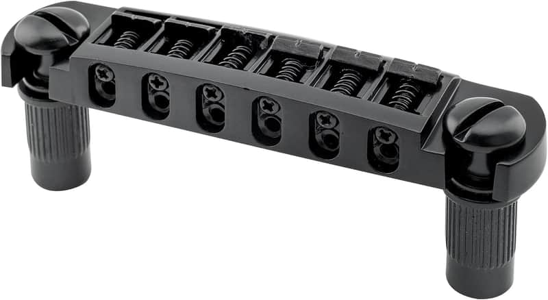 52.5mm (2-1/16 inch) String Spacing Tune-o-matic Pigtail Style Adjustable Wraparound Bridge Tailpiece for Epiphone Les Paul SG Style Electric Guitar, Black image 1