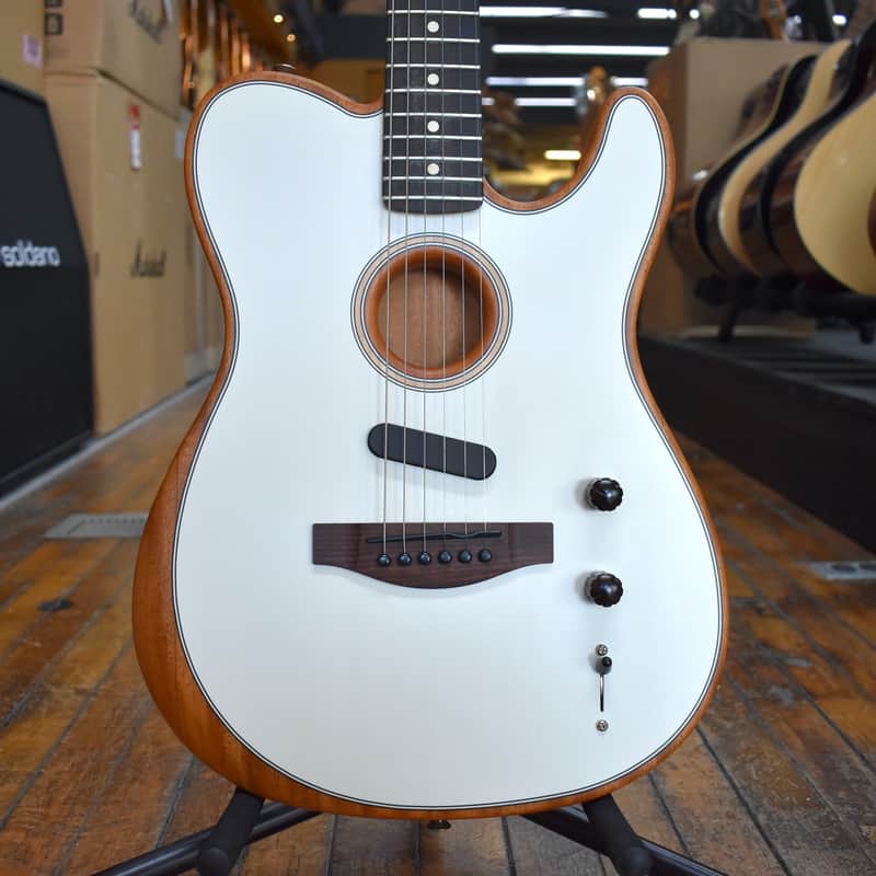 Fender Acoustasonic Player Telecaster Acoustic-electric Guitar 2021 Arctic White w/Softshell Case, Materials image 1
