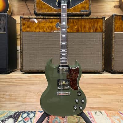 Gibson CME Exclusive SG Standard with T-Type Pickups, Tortoise Pickguard 2018 - Olive Drab image 18