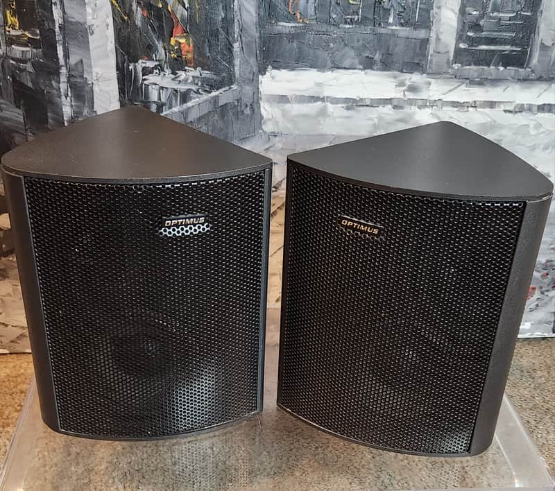 Optimus Optimus Model 40-4055  vintage  3-way suround satellite speakers 90s  - Black image 1
