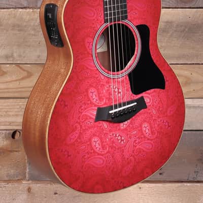 Taylor Special Edition GS Mini-e Acoustic/Electric Guitar Fuchsia Pink Paisley w/ Gigbag image 2