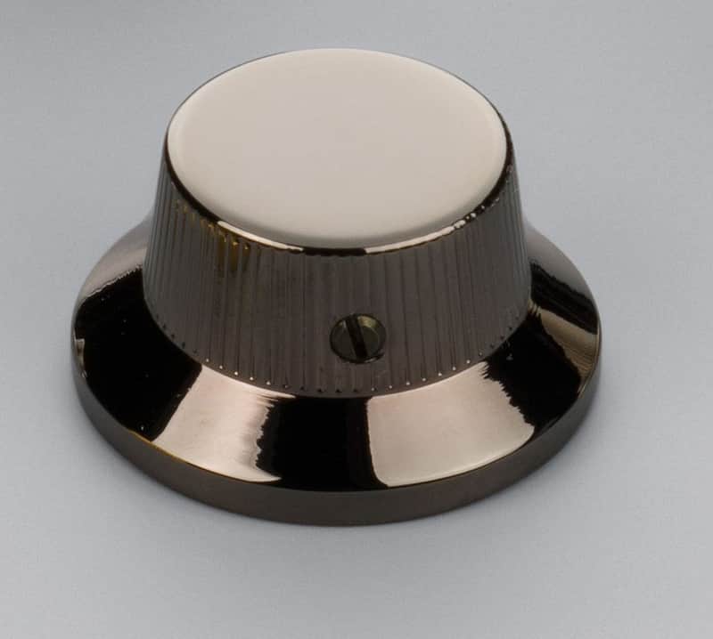 Schaller Germany Set of Three Strat Knobs, Ruthenium 15010600 image 1