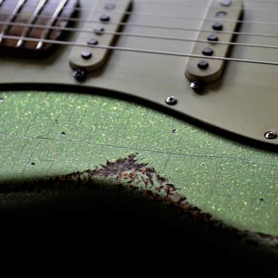 American Fender Stratocaster Custom Heavy Relic Lime Green Sparkle "Duncan Antiquities" image 9