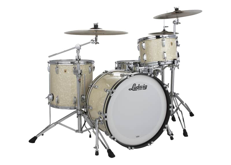 Ludwig *Pre-Order* Legacy Maple Vintage White Marine Fab 14x22_9x13_16x16 Drums Shell Pack | NEW | Made in the USA | Special Order | Authorized Dealer image 1