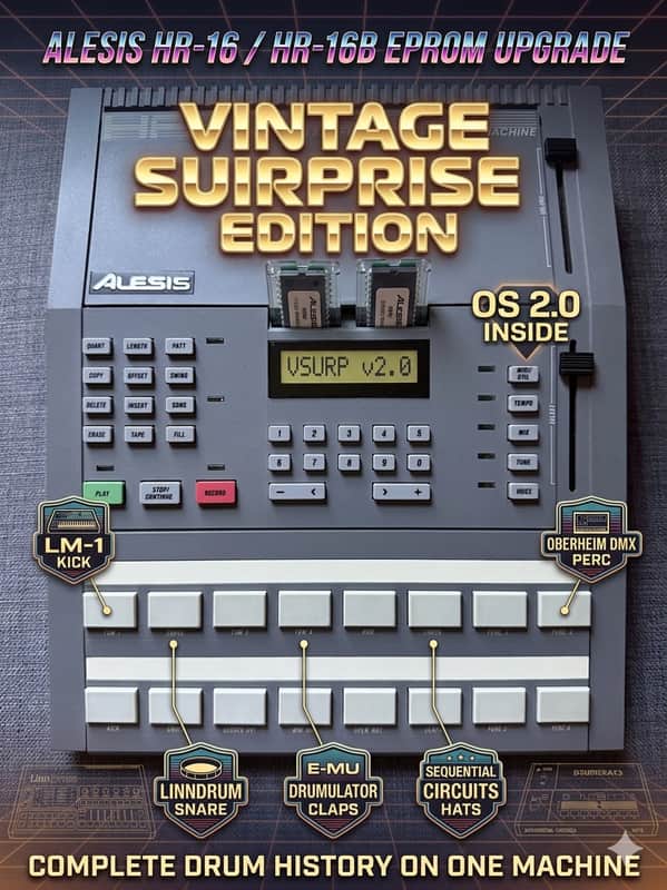 Alesis HR-16 / HR-16B EPROM Upgrade - Vintage Surprise Edition: Multi-Machine Classic Drum Sounds + OS 2.0 image 1