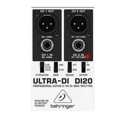 Behringer Ultra-DI DI20 Professional Active 2-Channel DI-Box/Splitter image 4